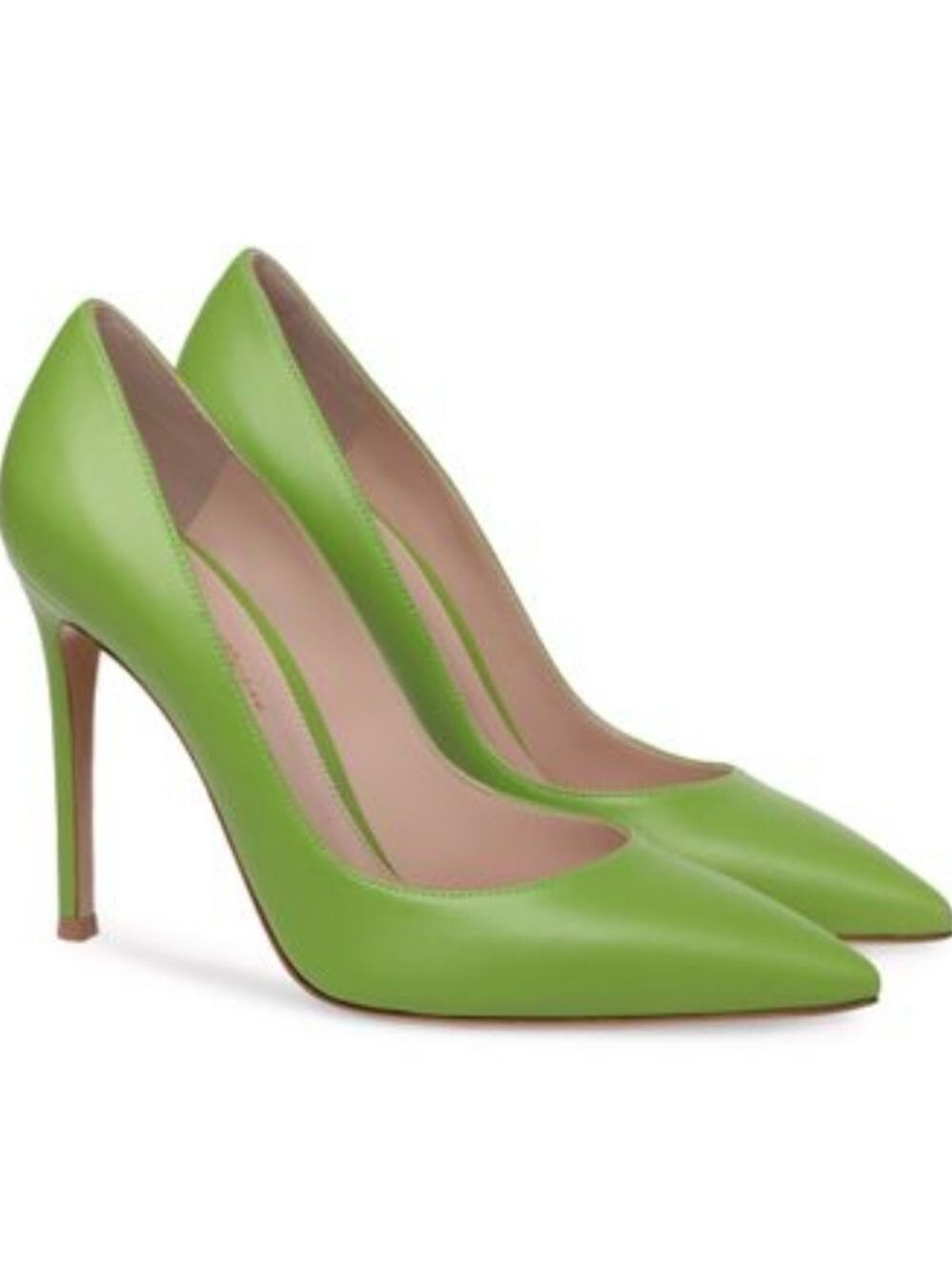 Rare GIANVITO ROSSI 105 Kiwi Leather Pumps - Picture 2 of 16